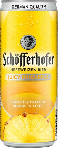 Light beer Schofferhofer with a taste of pineapple 2.5% 0.33 l iron can