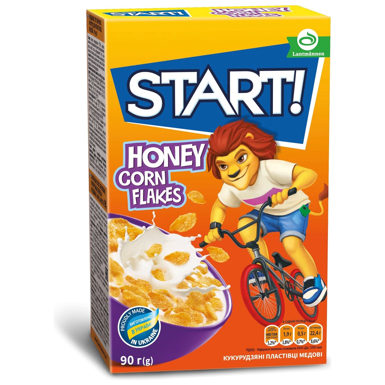 Сухий сніданок Start! зернові кукурудзяні пластівці медові 90г
