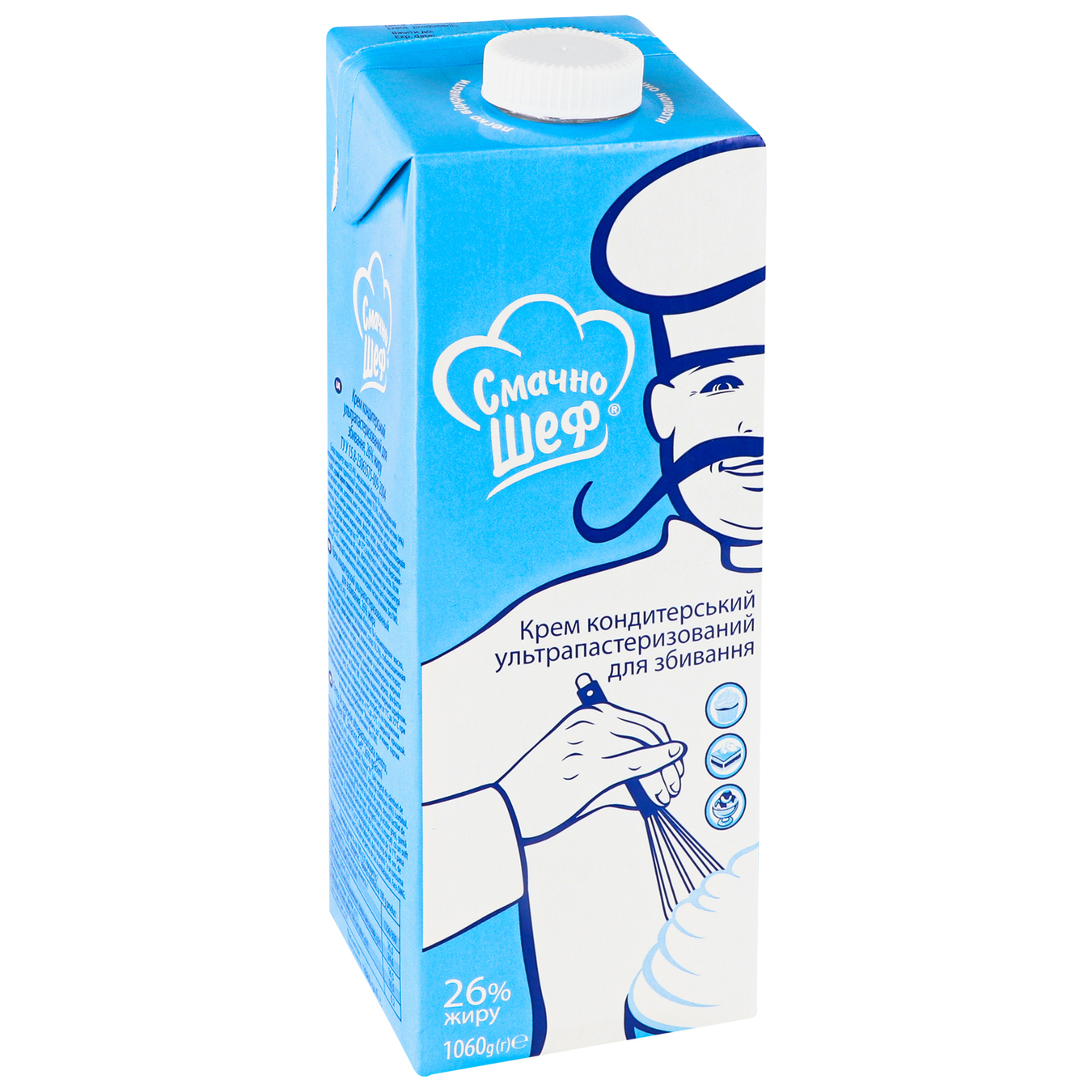 Cream Smachno Shef Сonfectionery UltraPasteurized 26% 1060g 2