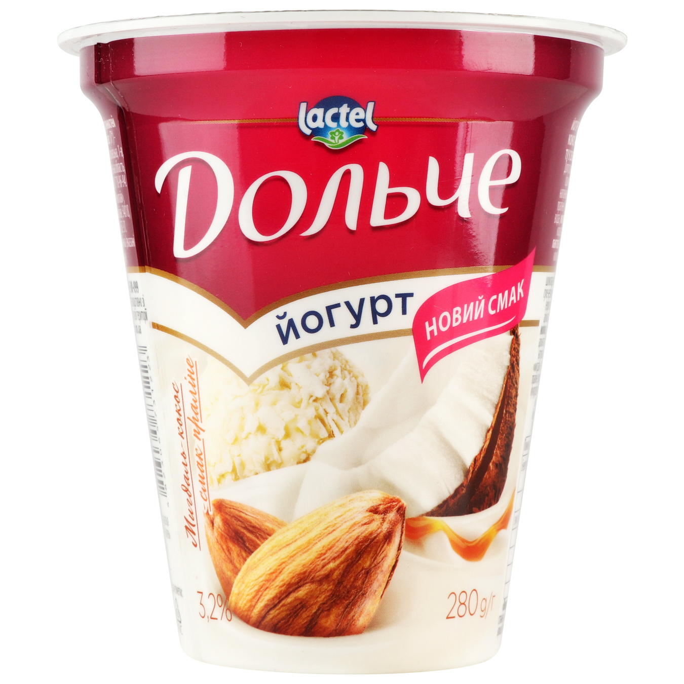 Yogurt Dolce with filling Almond-coconut-flavored praline glass 3.2% 280g