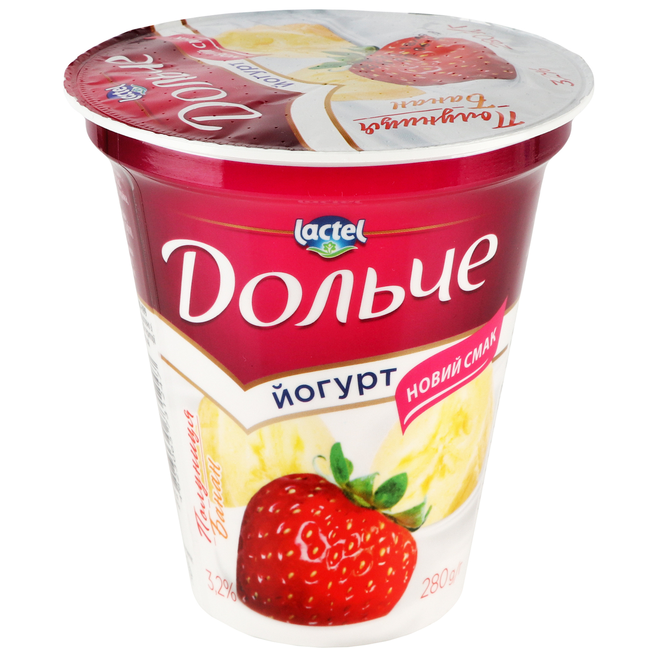 Dolce yogurt with filling Strawberry-banana cup 3.2% 280g 2