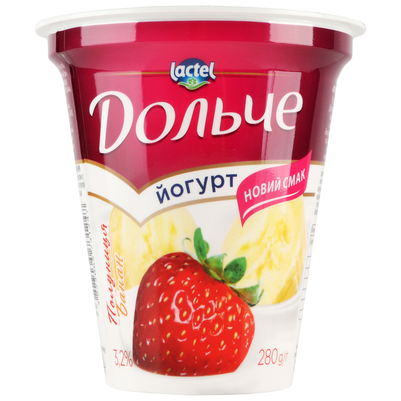 Dolce yogurt with filling Strawberry-banana cup 3.2% 280g