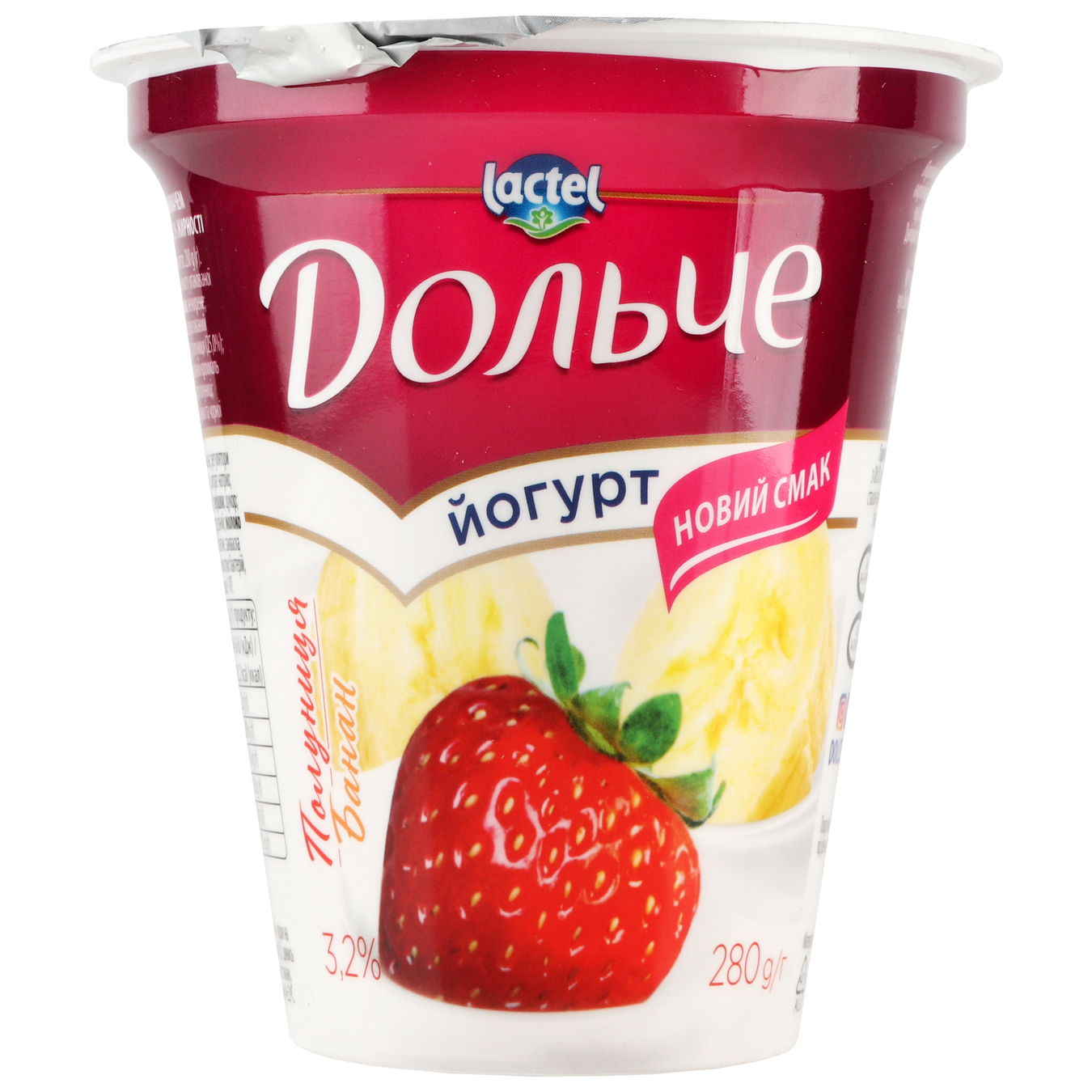 Dolce yogurt with filling Strawberry-banana cup 3.2% 280g 5
