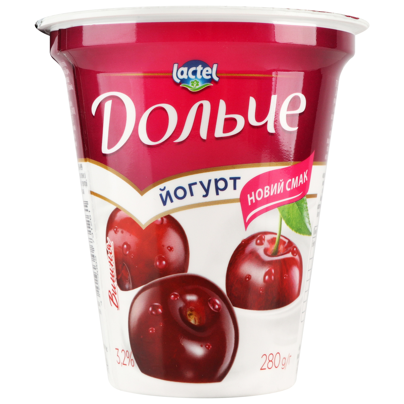 Dolce Yoghurt with filling Cherry glass 3.2% 280g