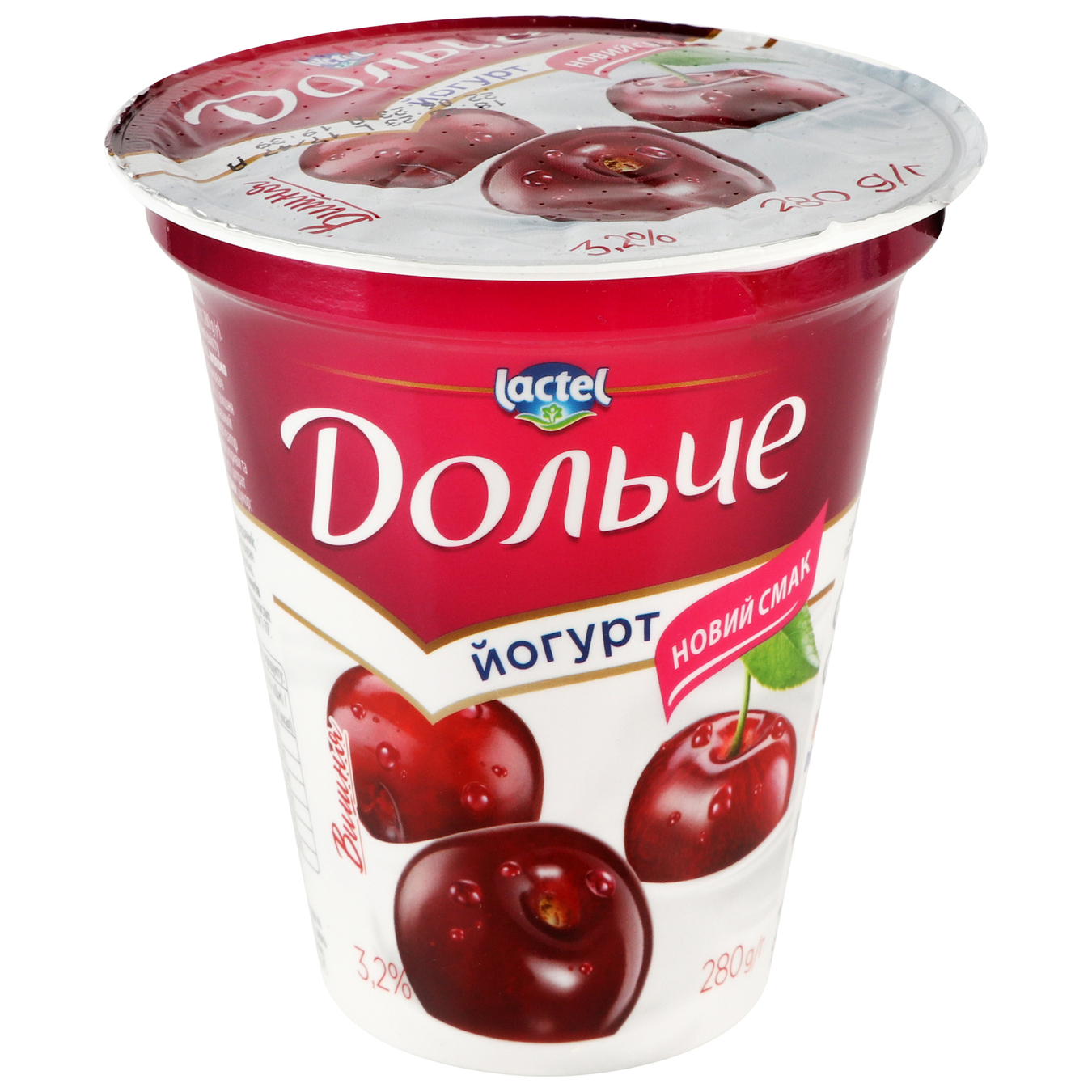 Dolce Yoghurt with filling Cherry glass 3.2% 280g 2