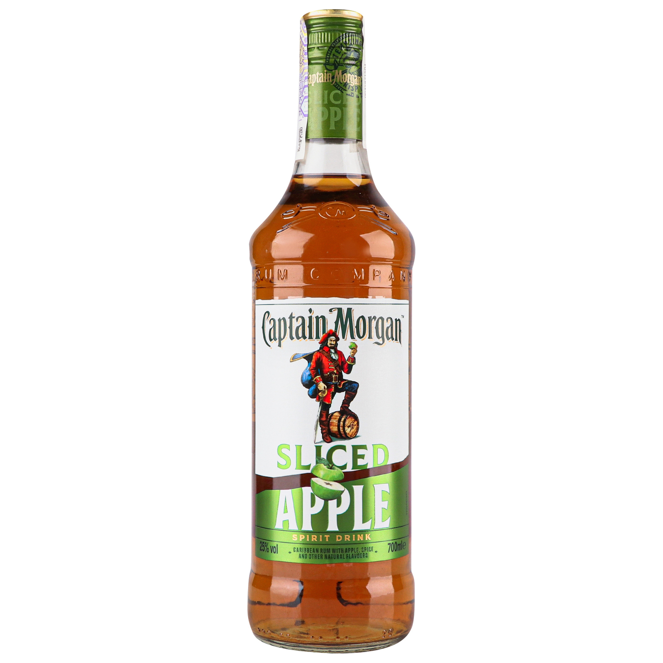 Напиток алкогольный Captain Morgan Sliced Apple на основе карибского рома 25% 0,7л