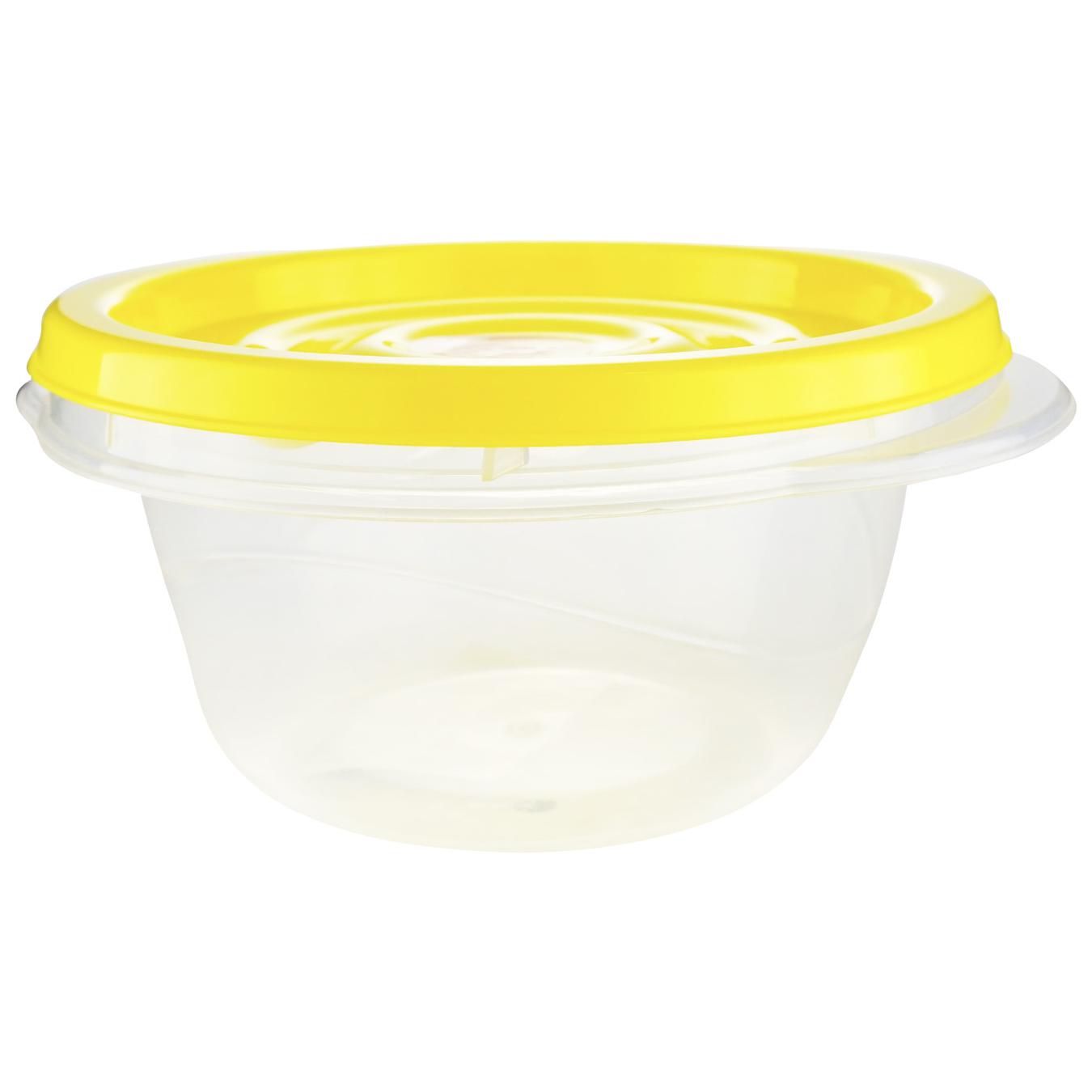 Контейнер Алеана для зберігання харчових продуктів Омега круглий прозорий/темно-жовтий 0,44л