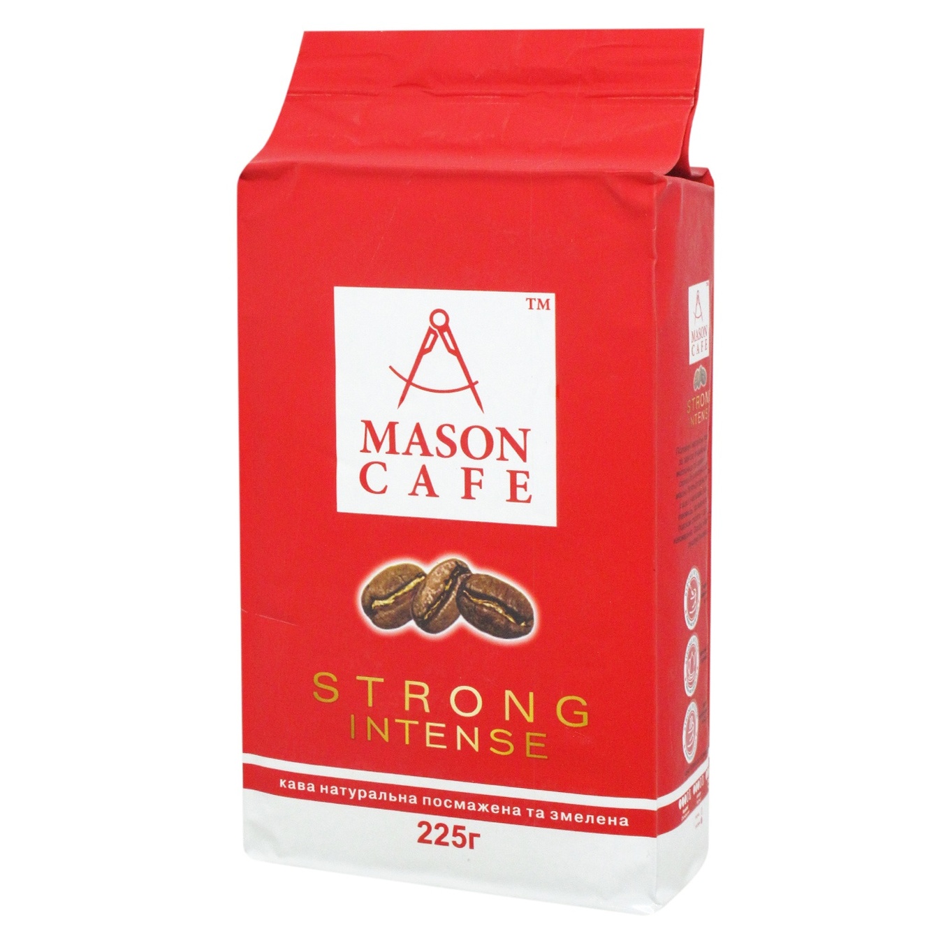 Ground coffee Strong Intense Mason cafe 225g bag