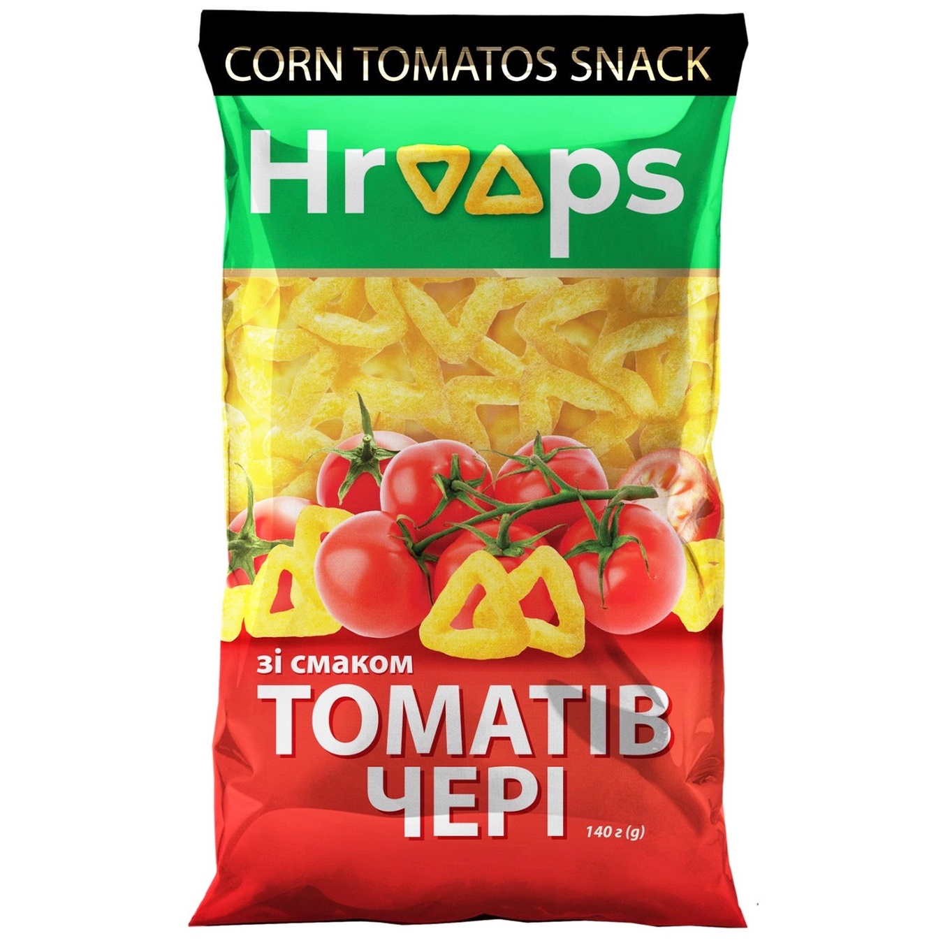 Snacks corn Hroops with the taste of cherry tomatoes 140g