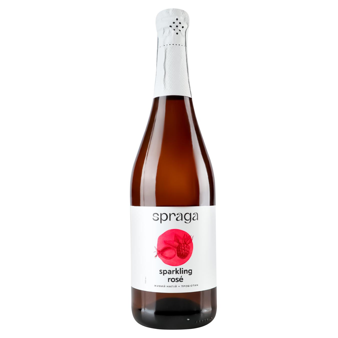 Soft carbonated drink SPRAGA kombucha Sparkling rose 0.75 l glass