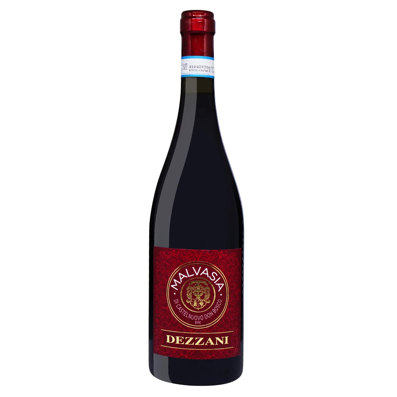 Вино Dezzani Malvasia DOC червоне солодке 6% 0,75л