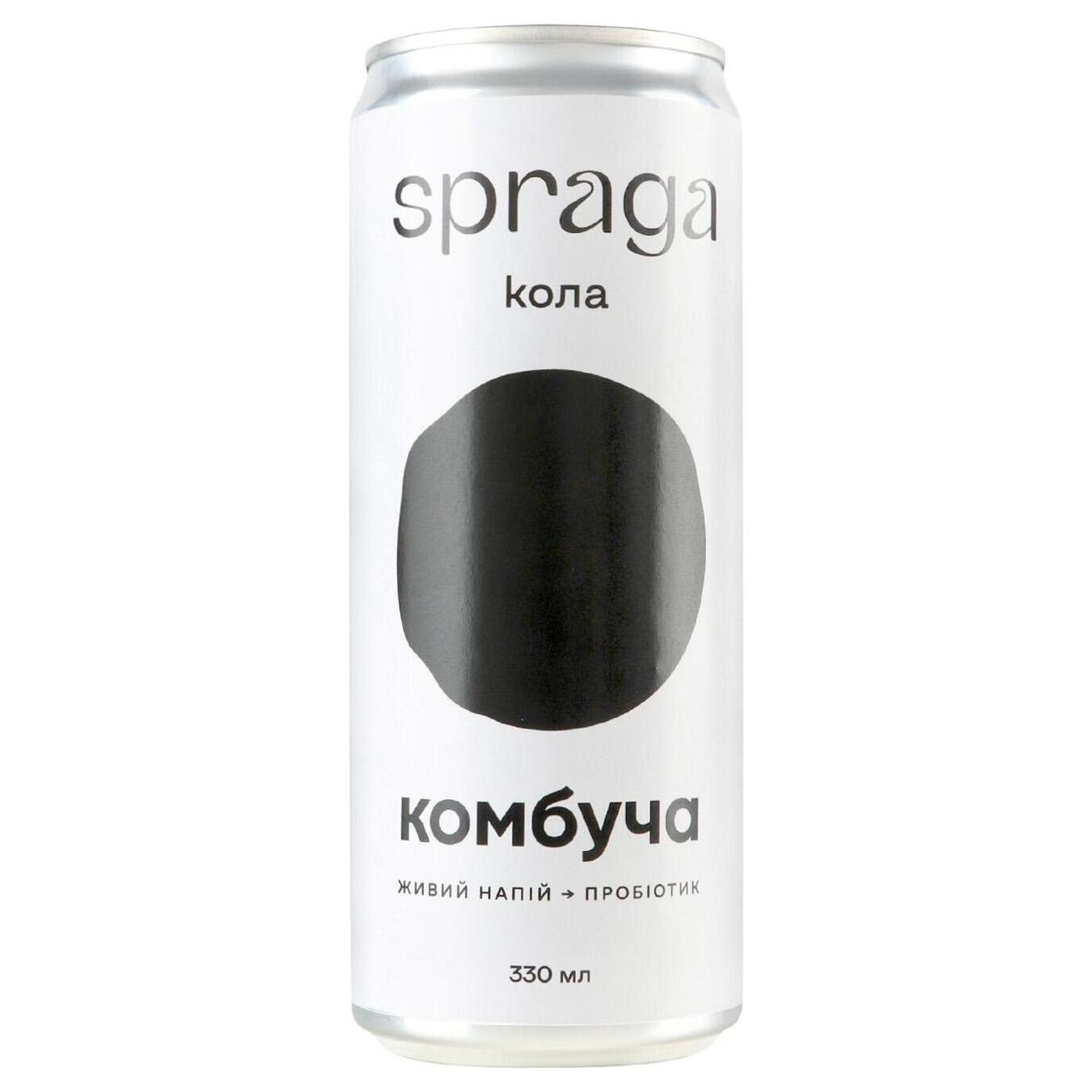 Low-carbonated drink SPRAGA kombucha cola 0.33 l b/w