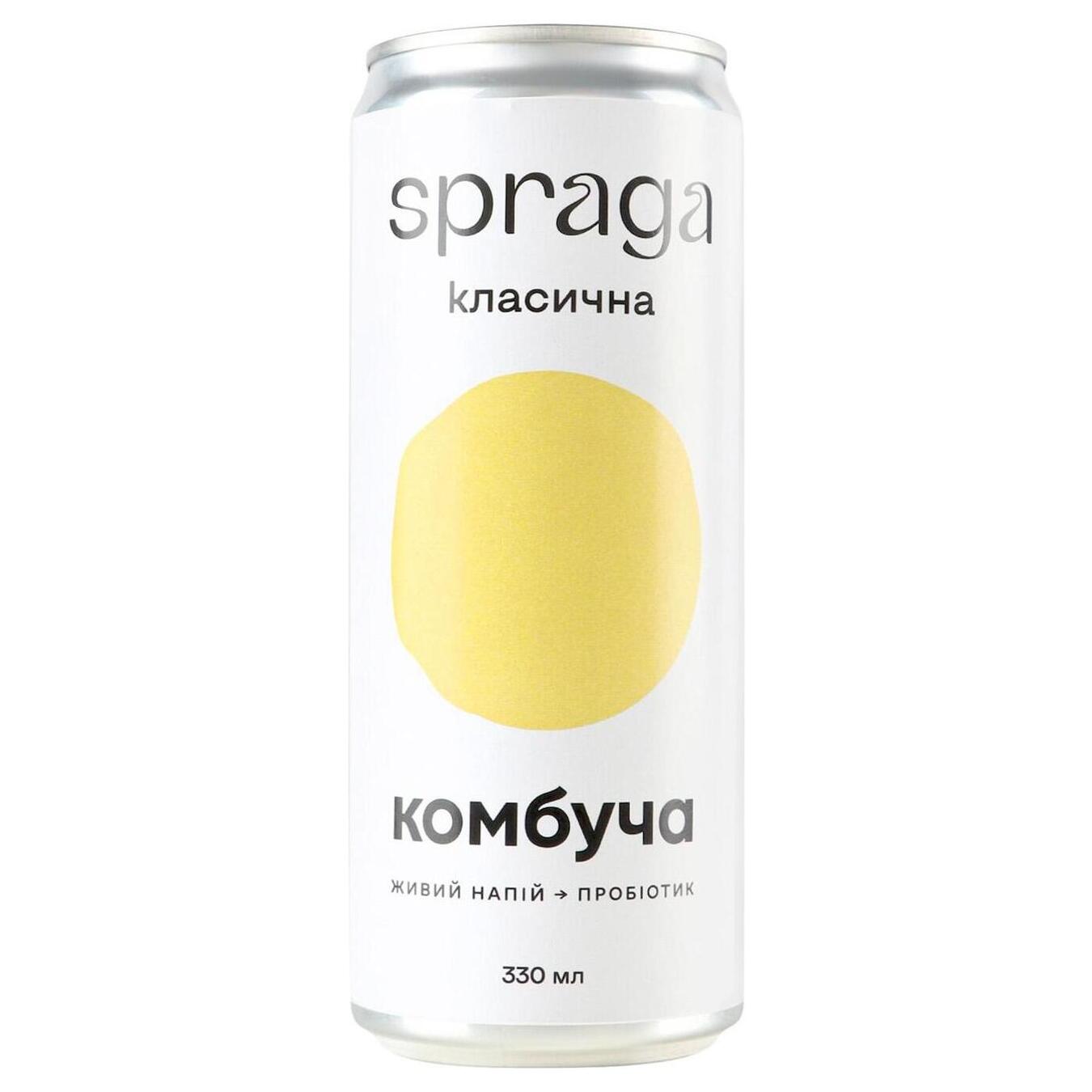 Low-carbonated drink SPRAGA kombucha 0.33 l b/w