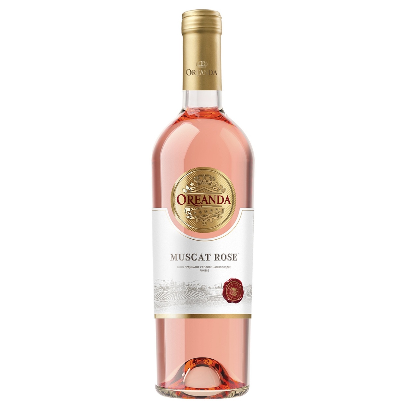 Вино Ореанда Мускат розовое полусладкое 11-13% 0.75л