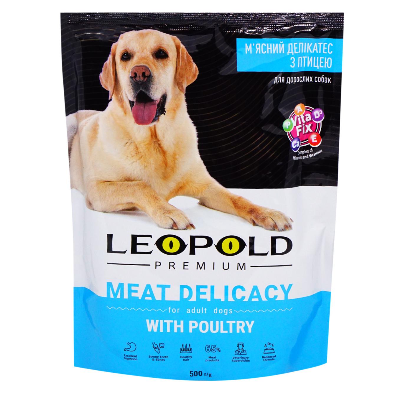 Food for dogs pouch Leopold Meat delicacy with poultry 500g