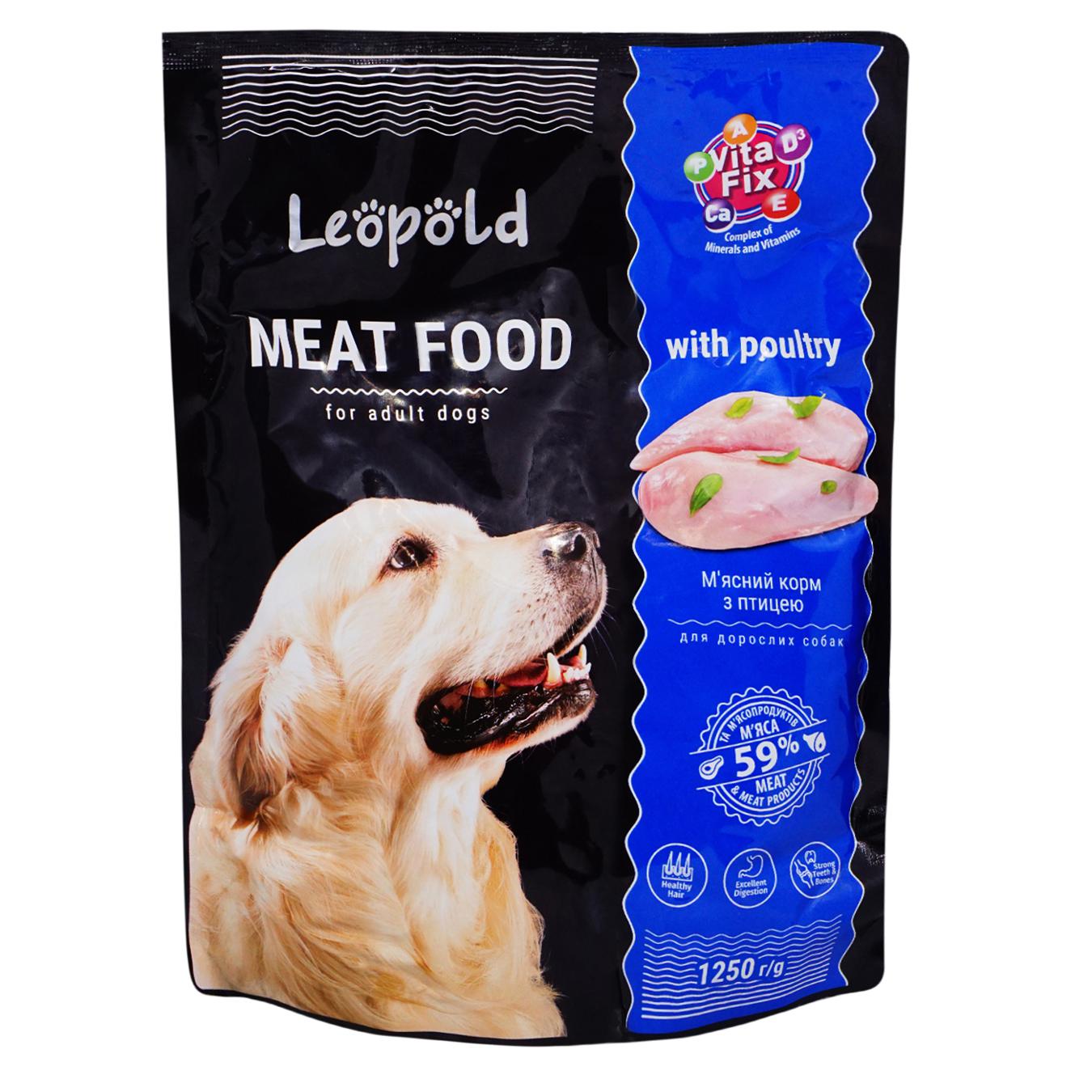 Food for dogs pouch Leopold with poultry 1.25 kg