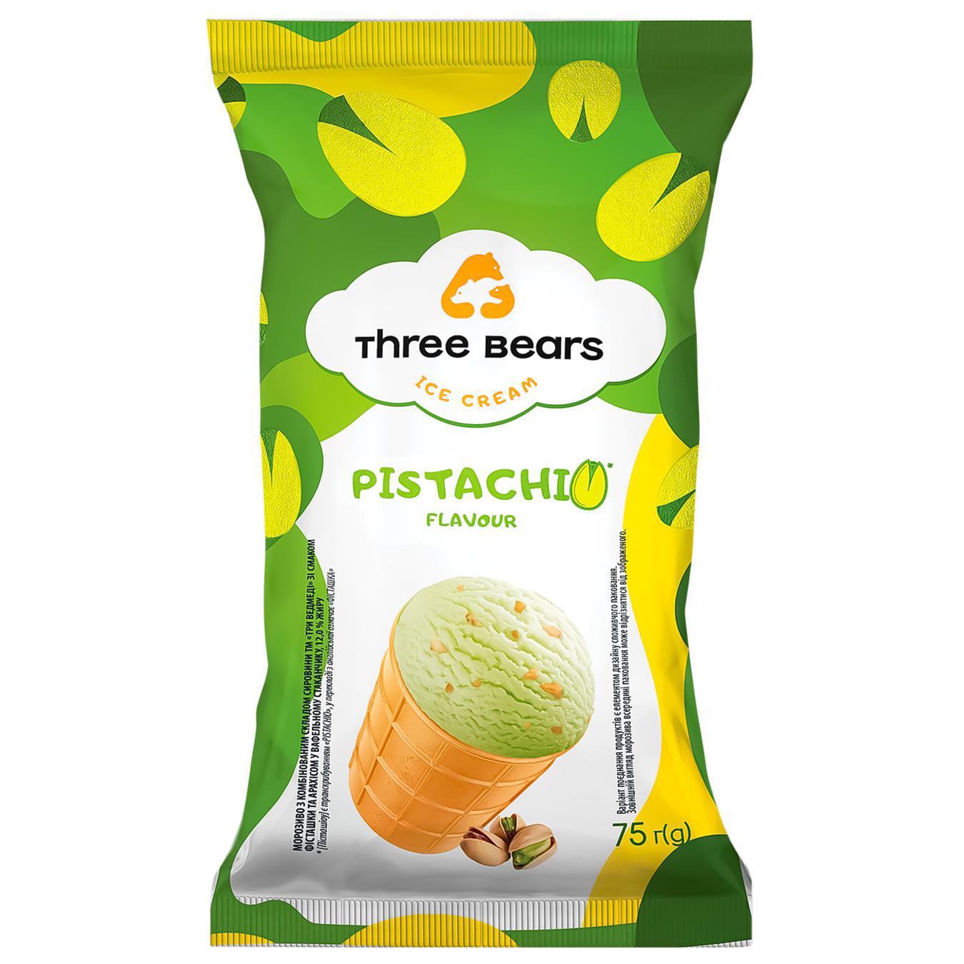 Ice cream Three Bears Pistachio waffle cup 75g