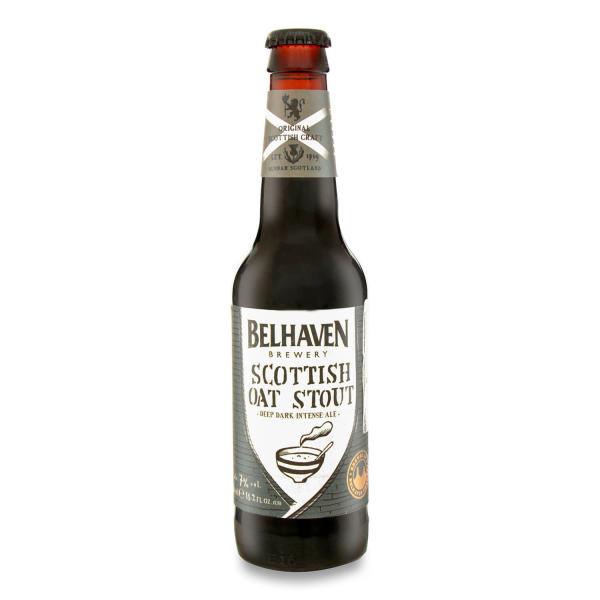 Dark beer Belhaven Scottish Oat Stout 7% 0.33l glass bottle
