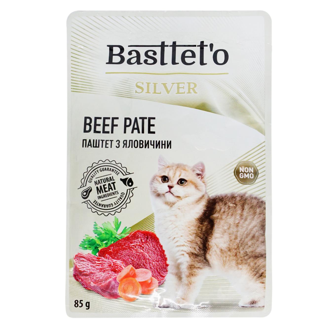 Cat food pouch Basstetto Beef pate 85g