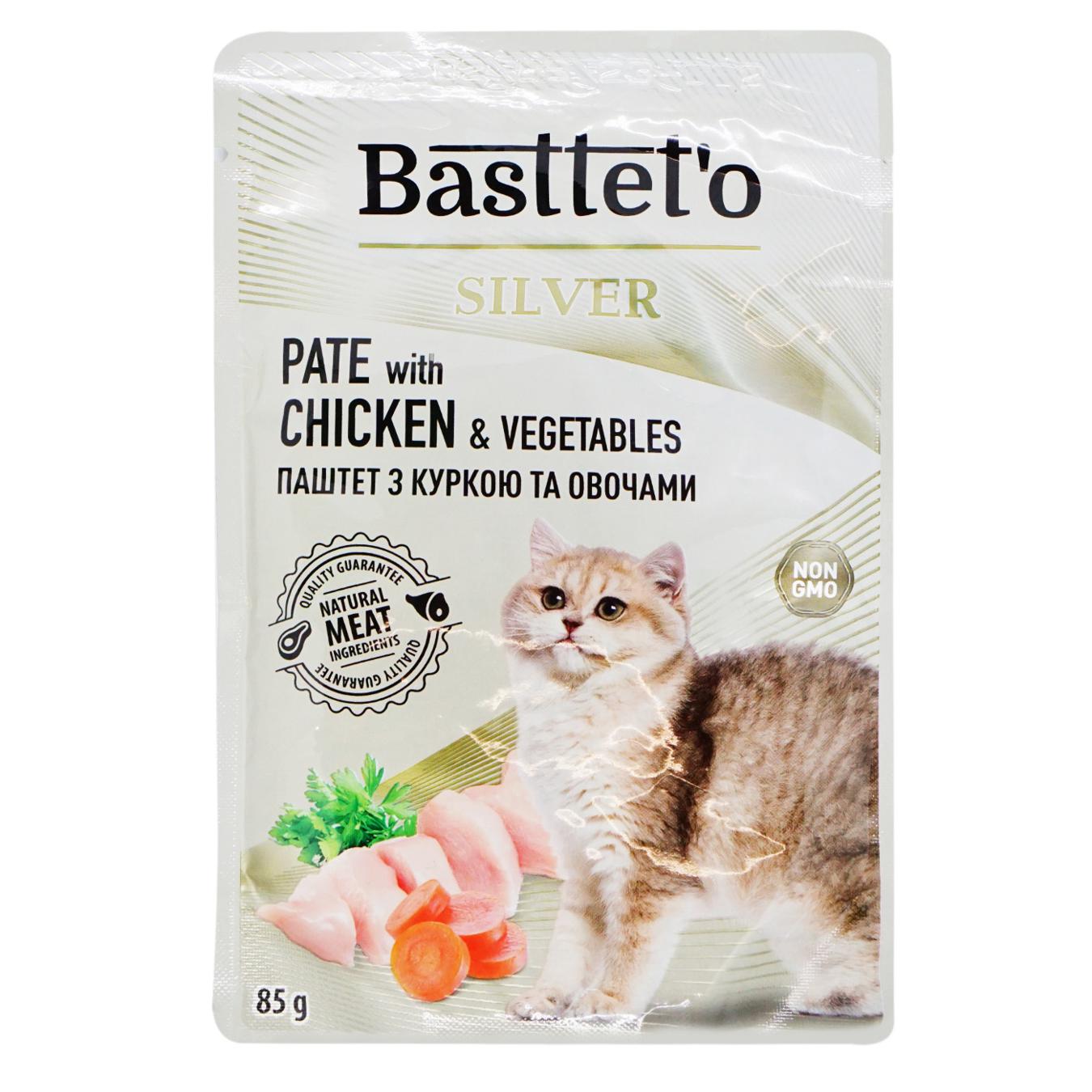 Корм для котів пауч Basstetto Паштет з куркою та овочами 85г