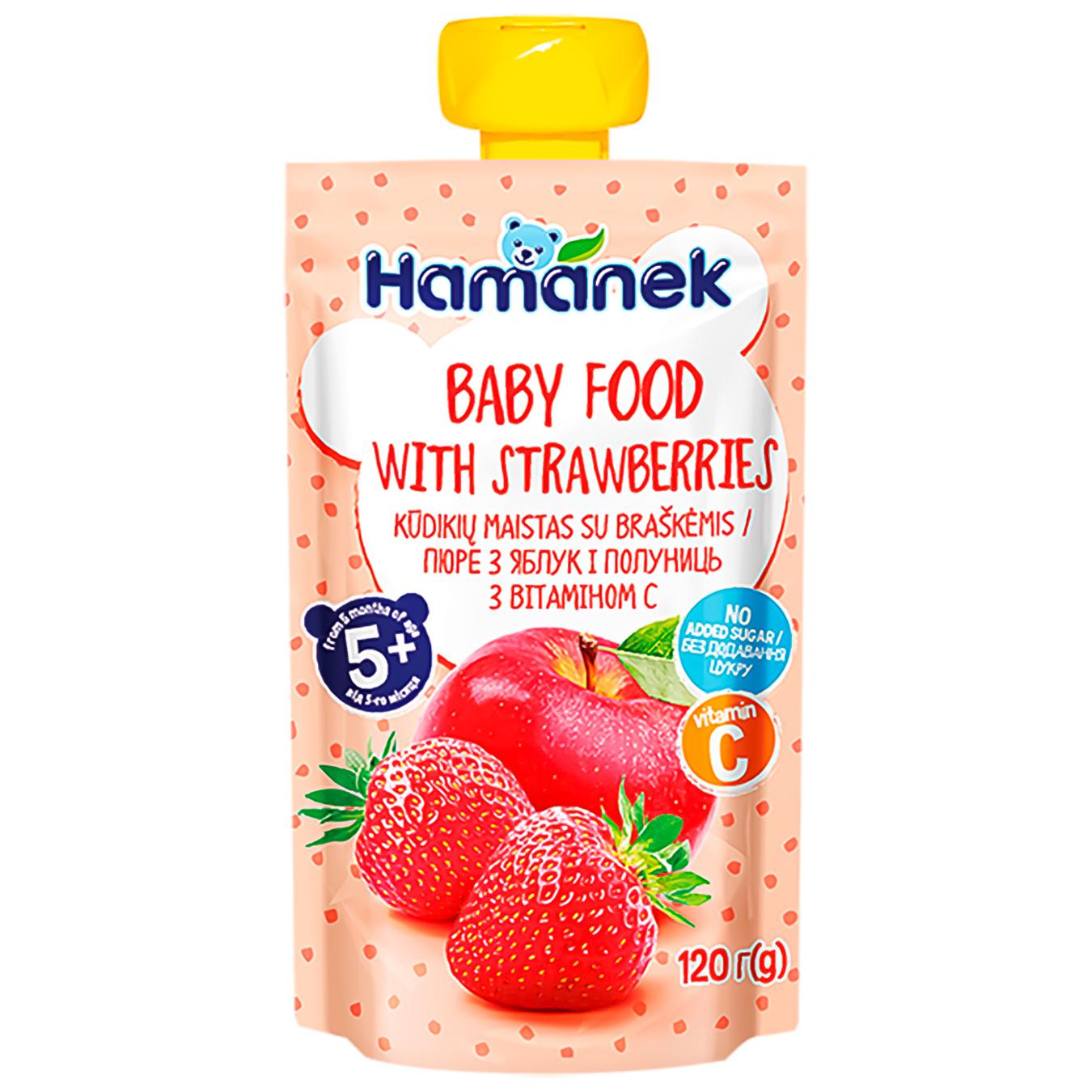 Hamanek Apple with Strawberry Puree 120g