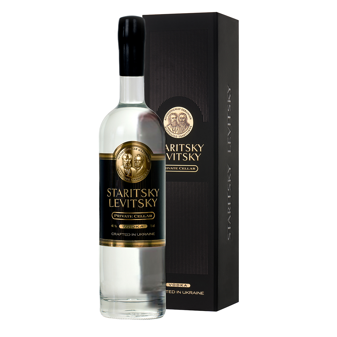 Staritsky Levitsky vodka 40% 0.7l Private Cellar Gift Box
