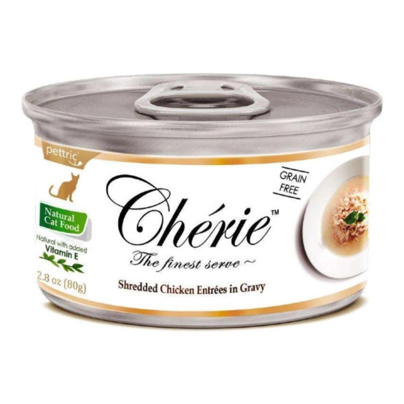 Корм для котів Cherie з ніжними шматочками м'яса курки в соусі консерва 80г
