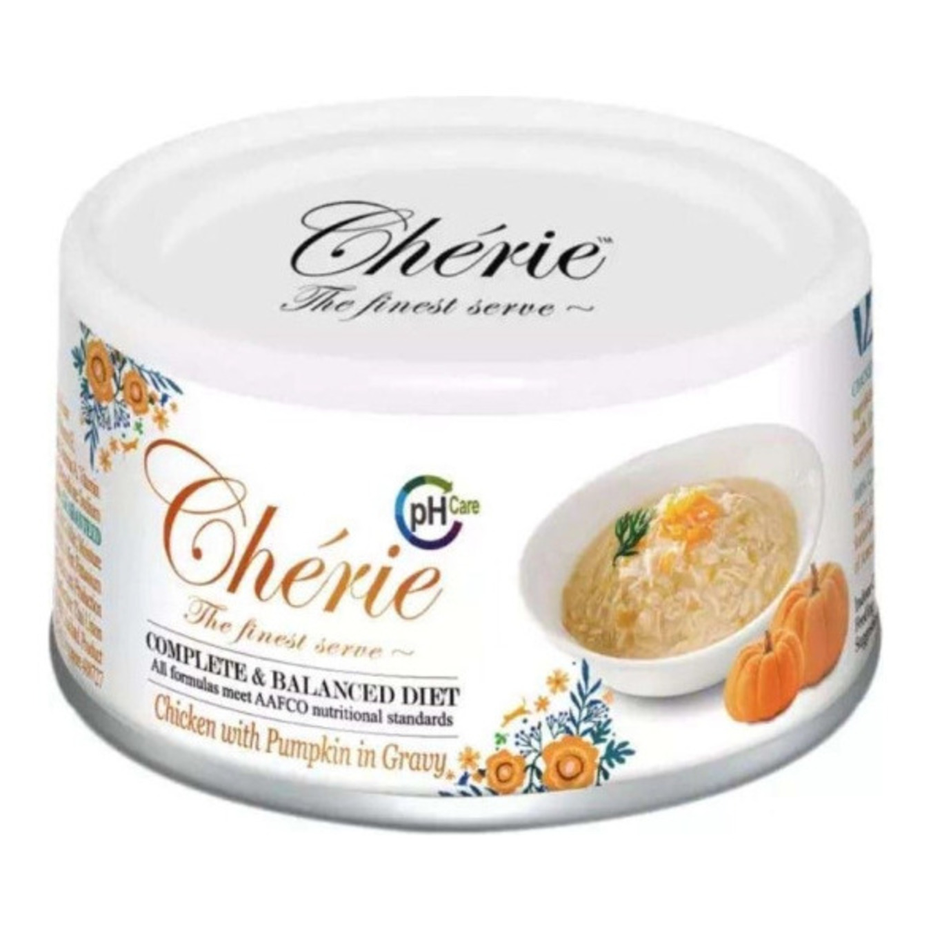 Cat food Cherie urinary tract support with pieces of chicken and pumpkin in sauce canned 80g
