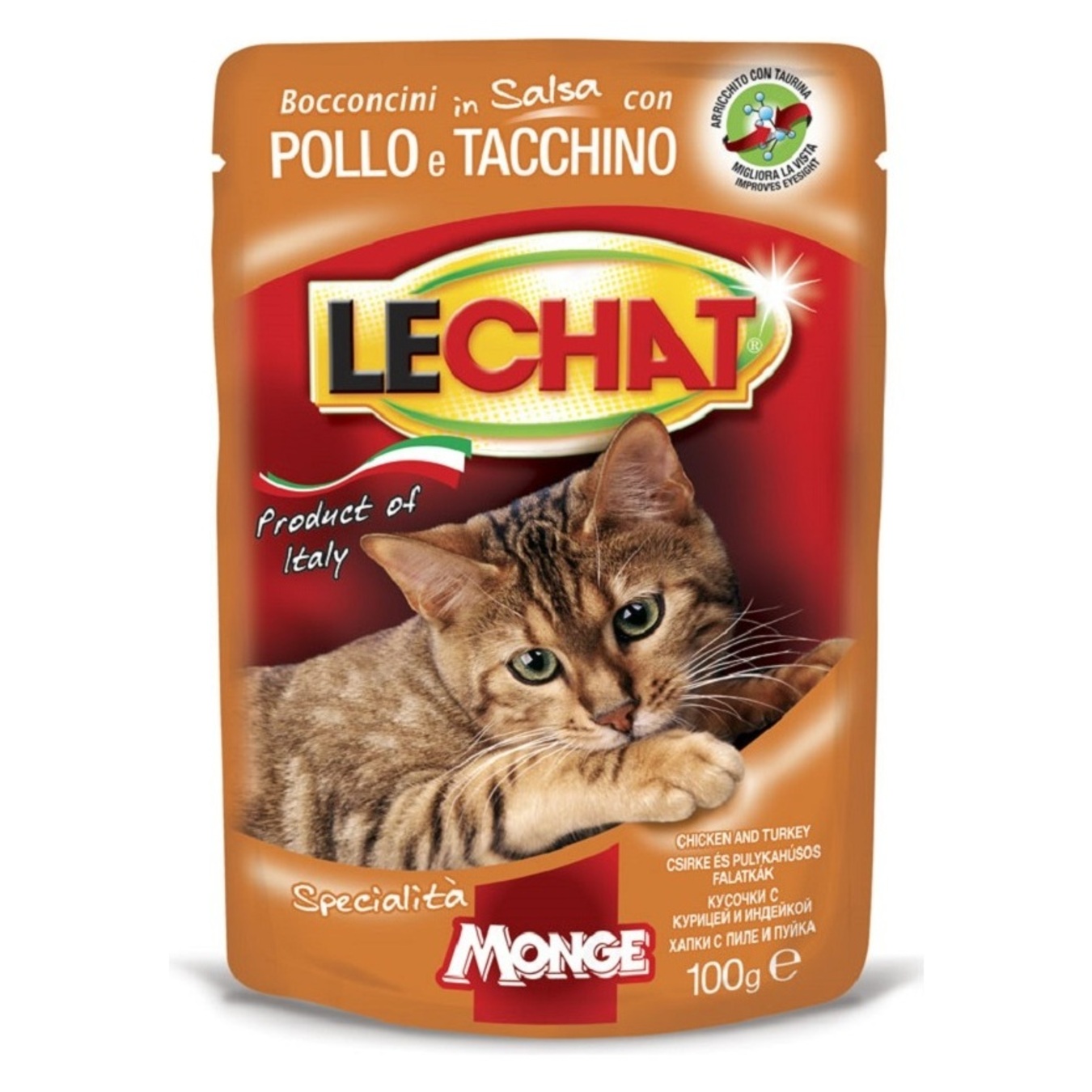 Cat food Monge LC chicken and turkey pouch 100g