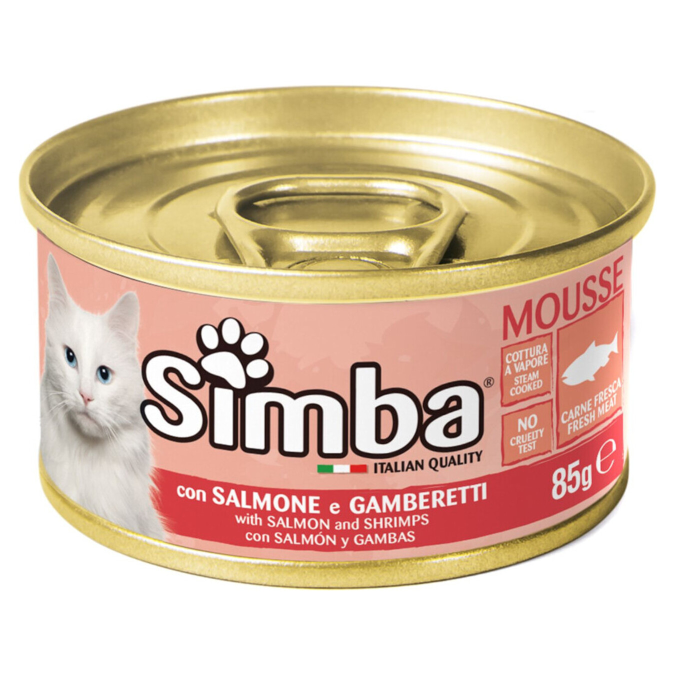 Cat food Simba canned salmon and shrimp 85g