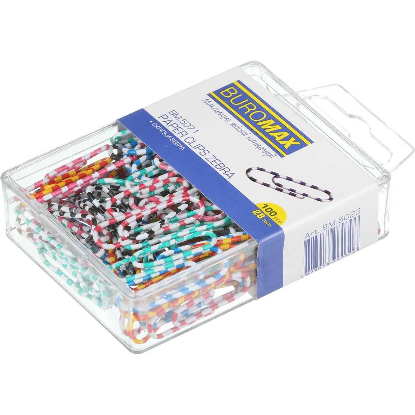 Paper clips Buromax zebra 28 mm 100 pcs