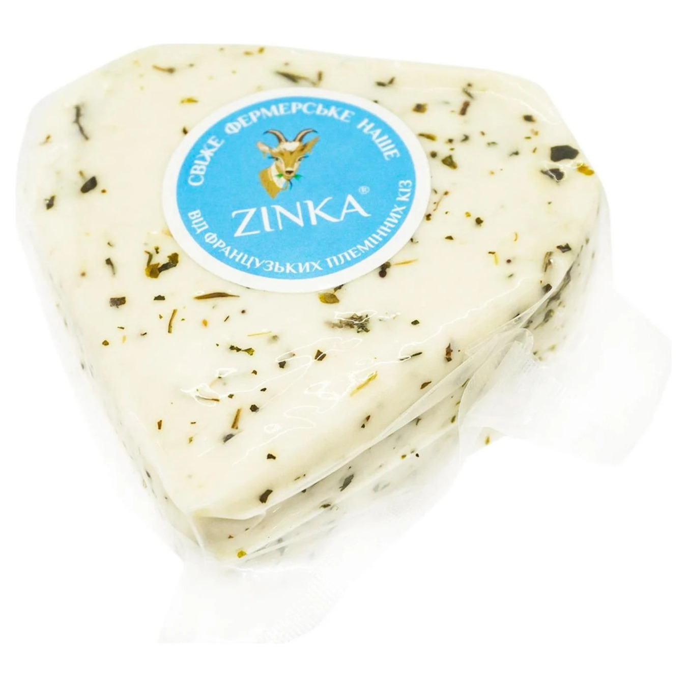 Сыр козий полутвердый Zinka Сердце с прованскими травами 45% весов