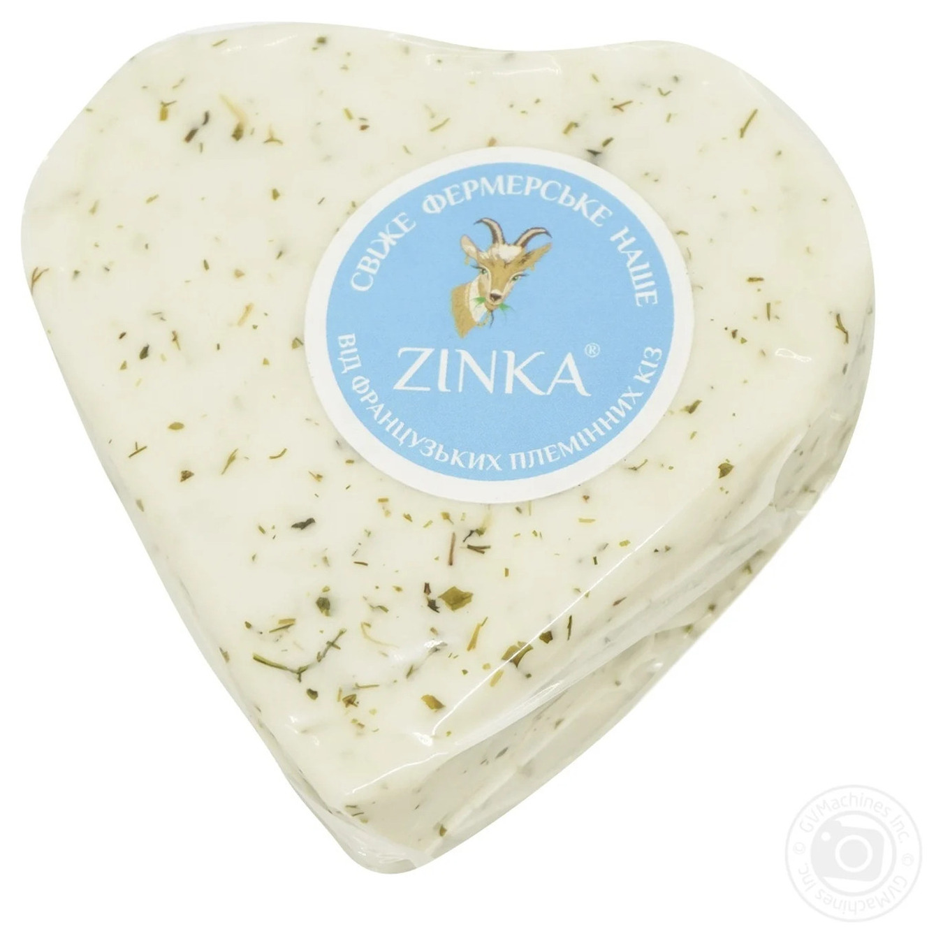 Сыр козий полутвердый Zinka Сердце с неаполитанскими травами 45% весов