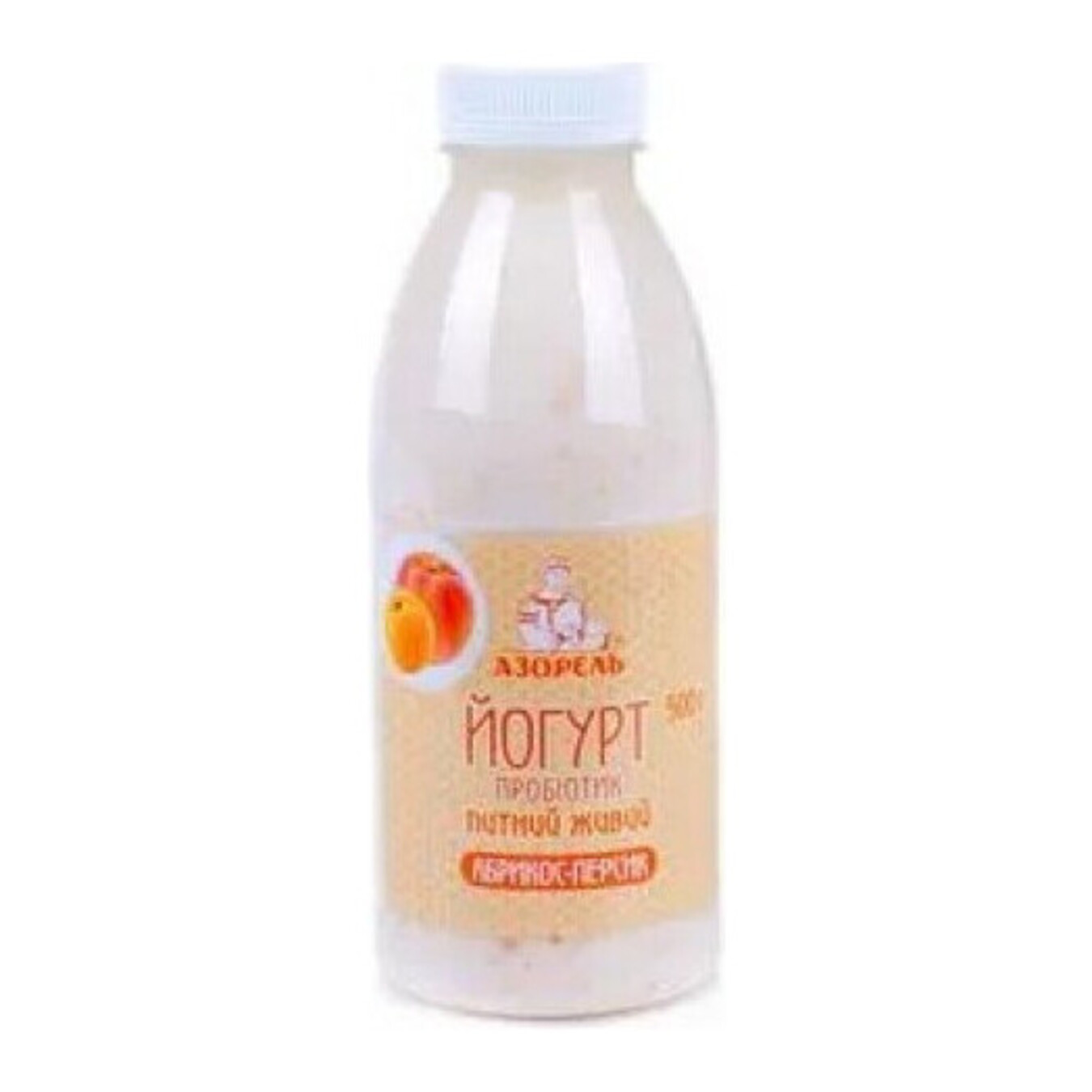 Йогурт пробіотик питний Азорель Абрикос-персик 4% 0,5л пляшка