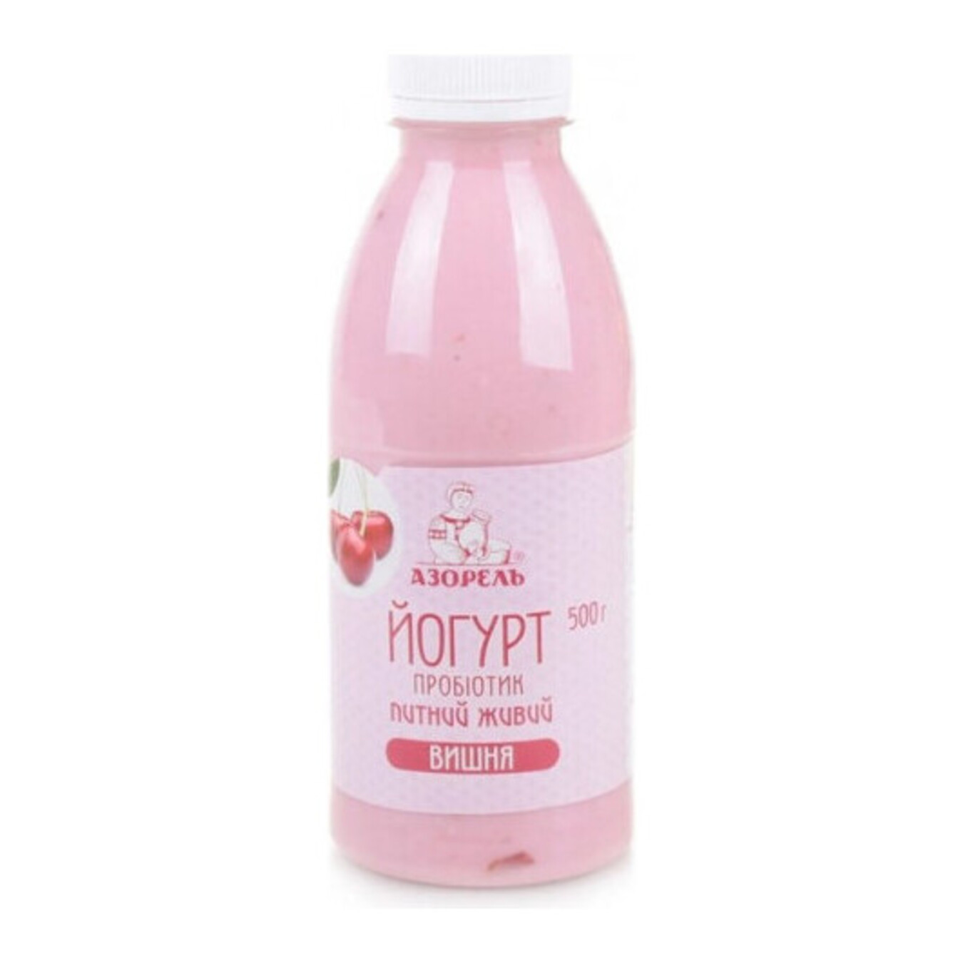 Yogurt probiotic drinkable Azorel Cherry 4% 0.5 liter bottle