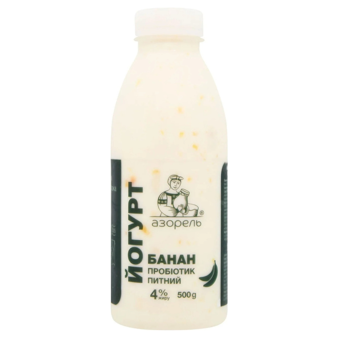 Йогурт пробіотик питний Азорель Банан 4% 0,5л пляшка