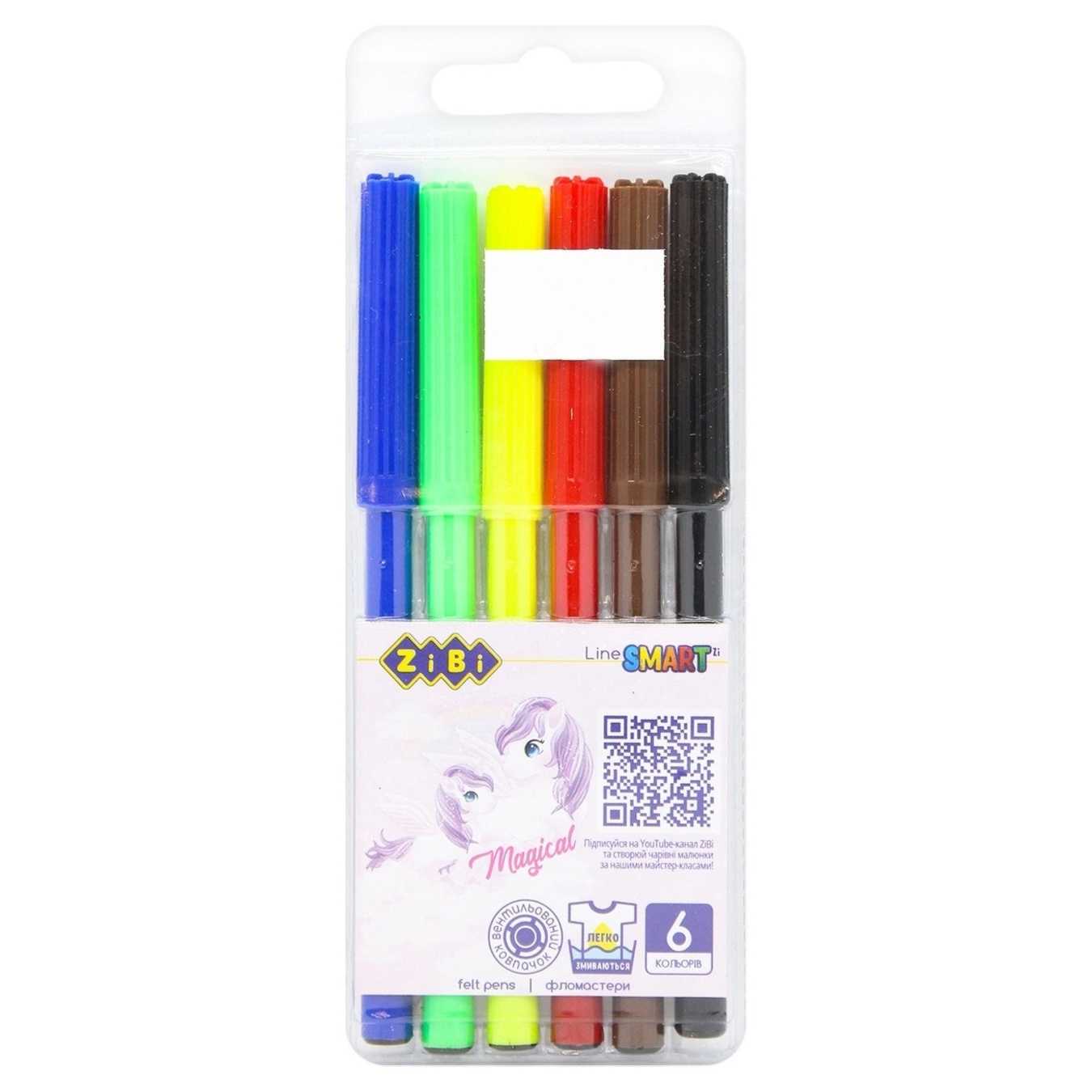 ZIBI magic felt-tip pens, Smart Line 6 colors