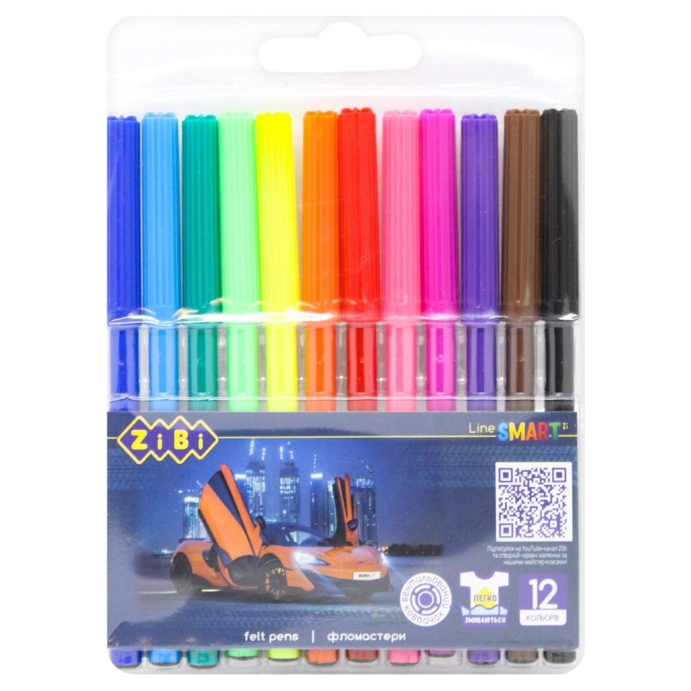 Marker pens ZiBi Smart Line Machine 12 colors