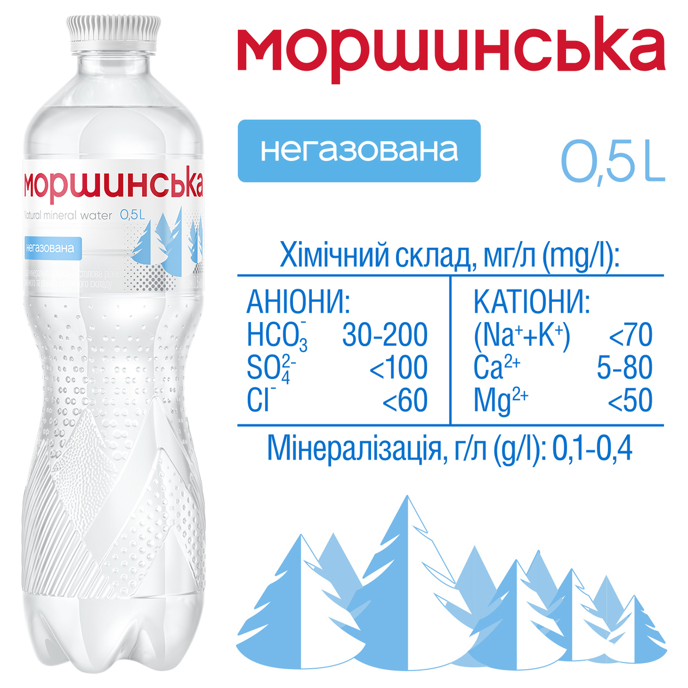 Still natural mineral water Morshynska 0,5l 4