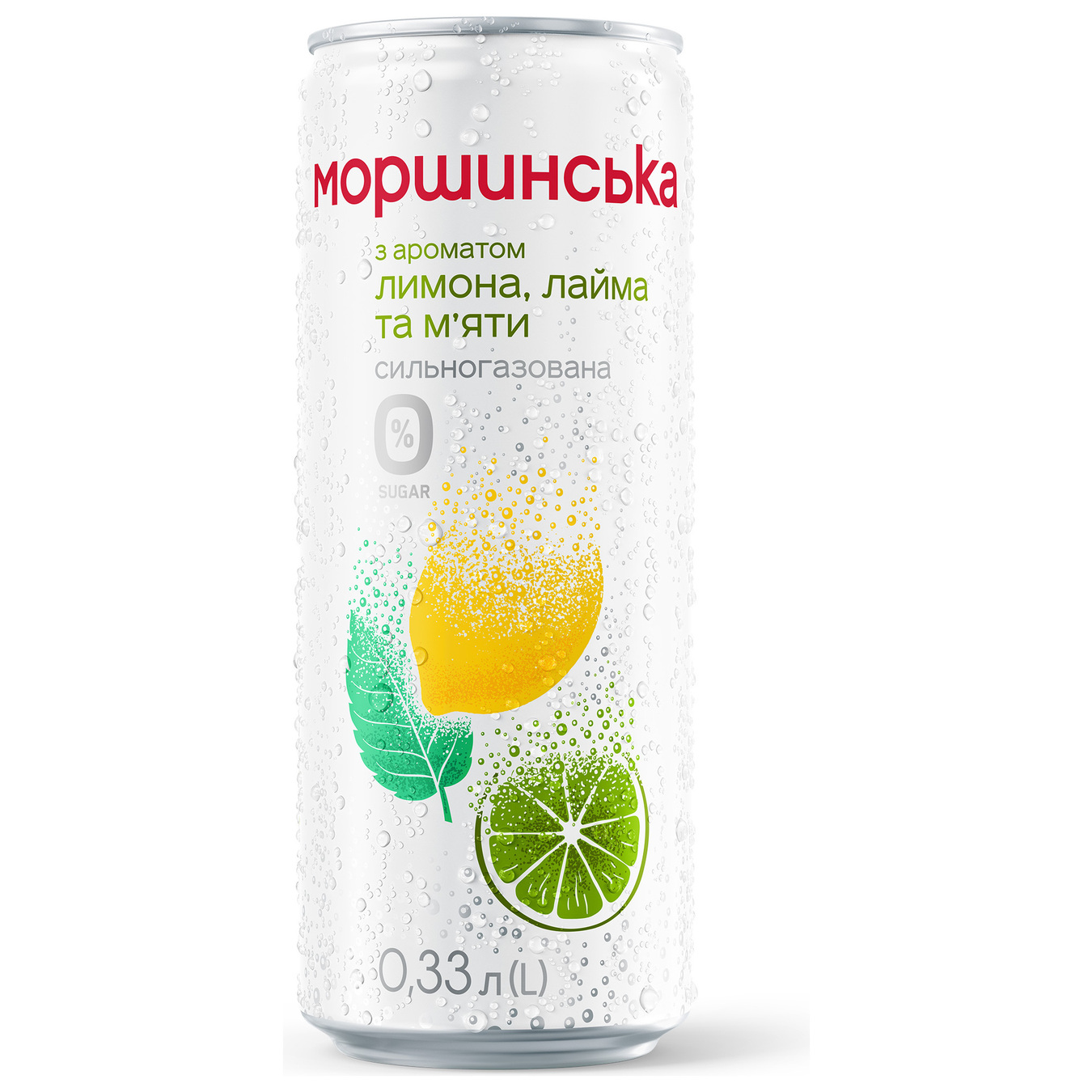 Morshynska mineral carbonated water Lemon, lime, mint 0,33l