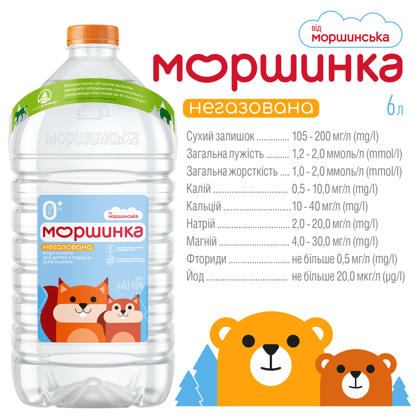 Вода Моршинська мінеральна негазована для дітей 6л 3