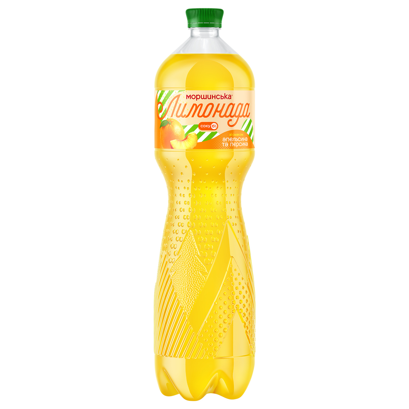 Carbonated drink Morshyn lemonade orange-peach 1.5 l
