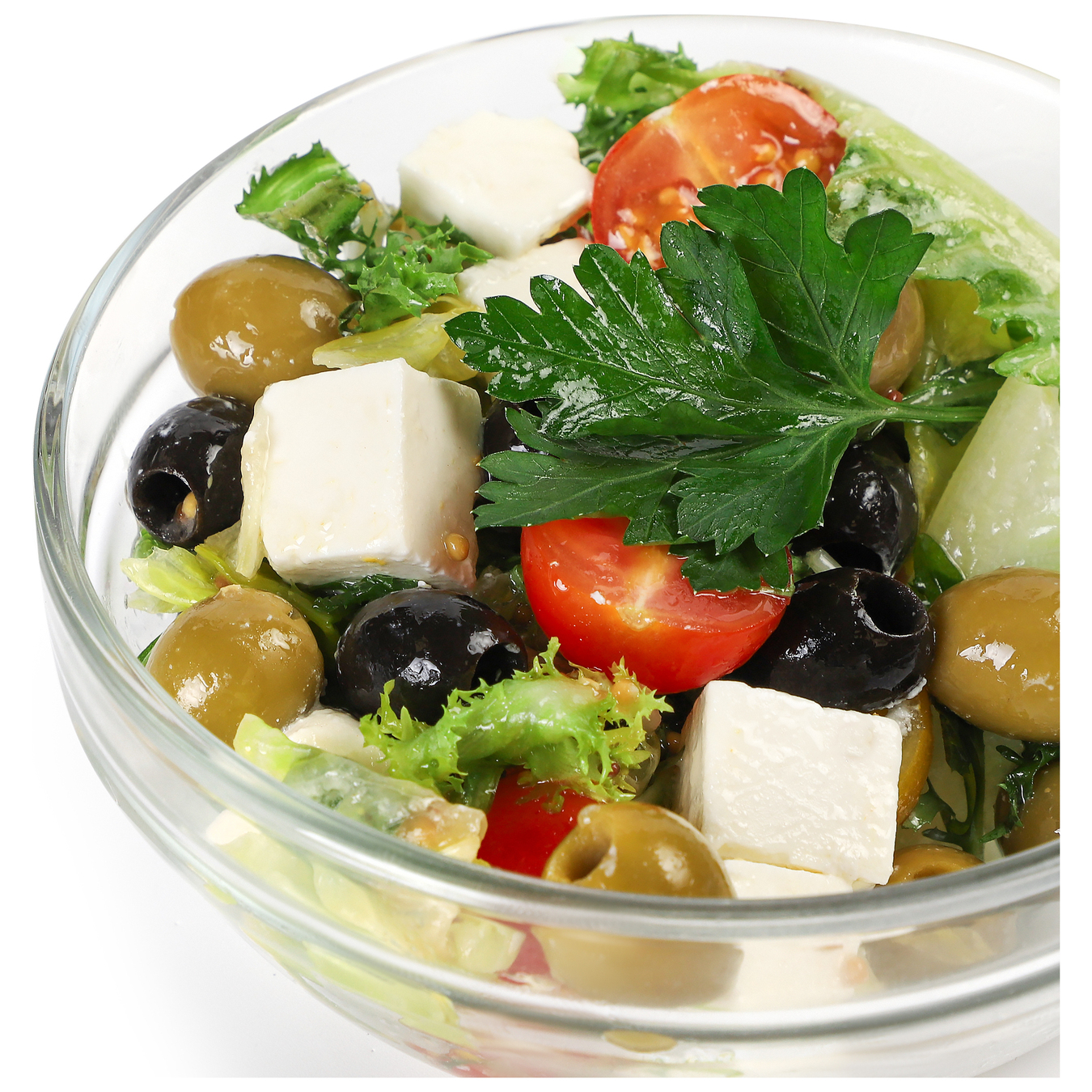 Салат з оливками та фетою з оливковою олією кг