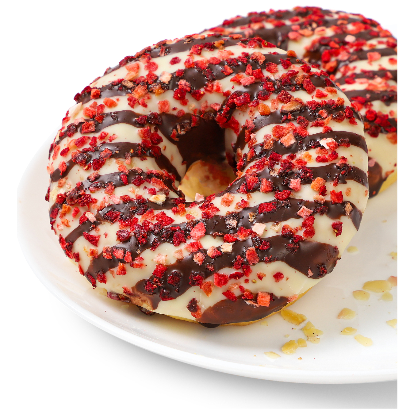 Donut with white chocolate and strawberries 70g