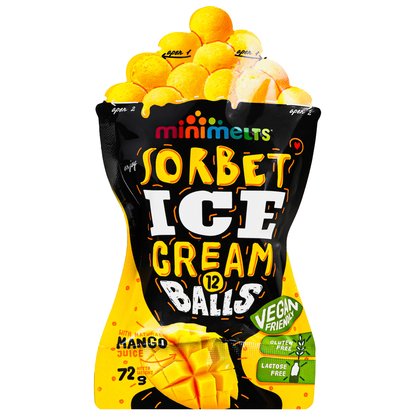 Ice cream Mini Melts Mango sorbet balls 72g