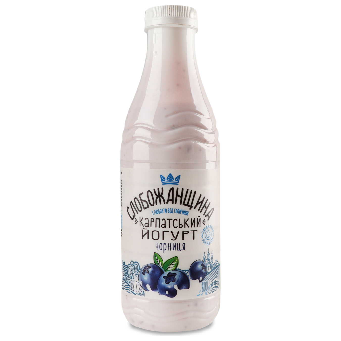 Halychyna Karpatsʹkyy Blueberries Yogurt 2,2% 800g 2