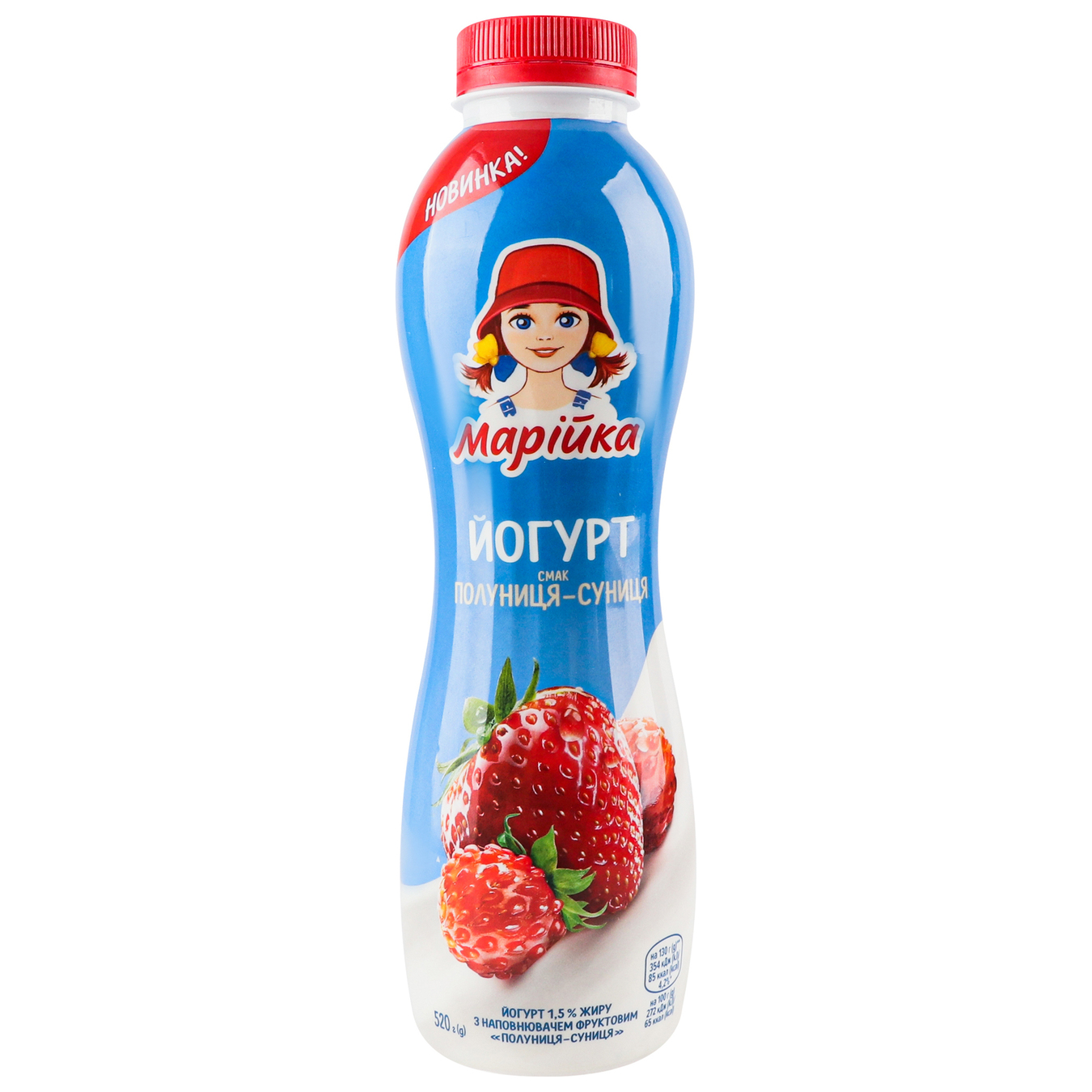 Mariyka drinking yogurt with strawberry-strawberry filling 1.5% PET bottle 520g