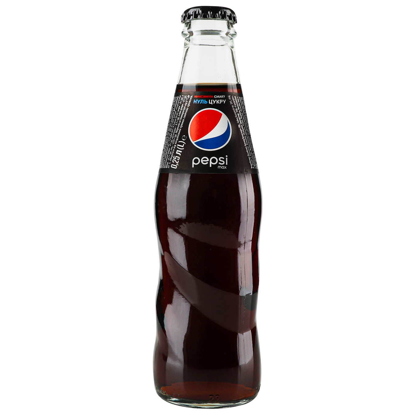 Carbonated drink Pepsi Black glass bottle 0.250 l