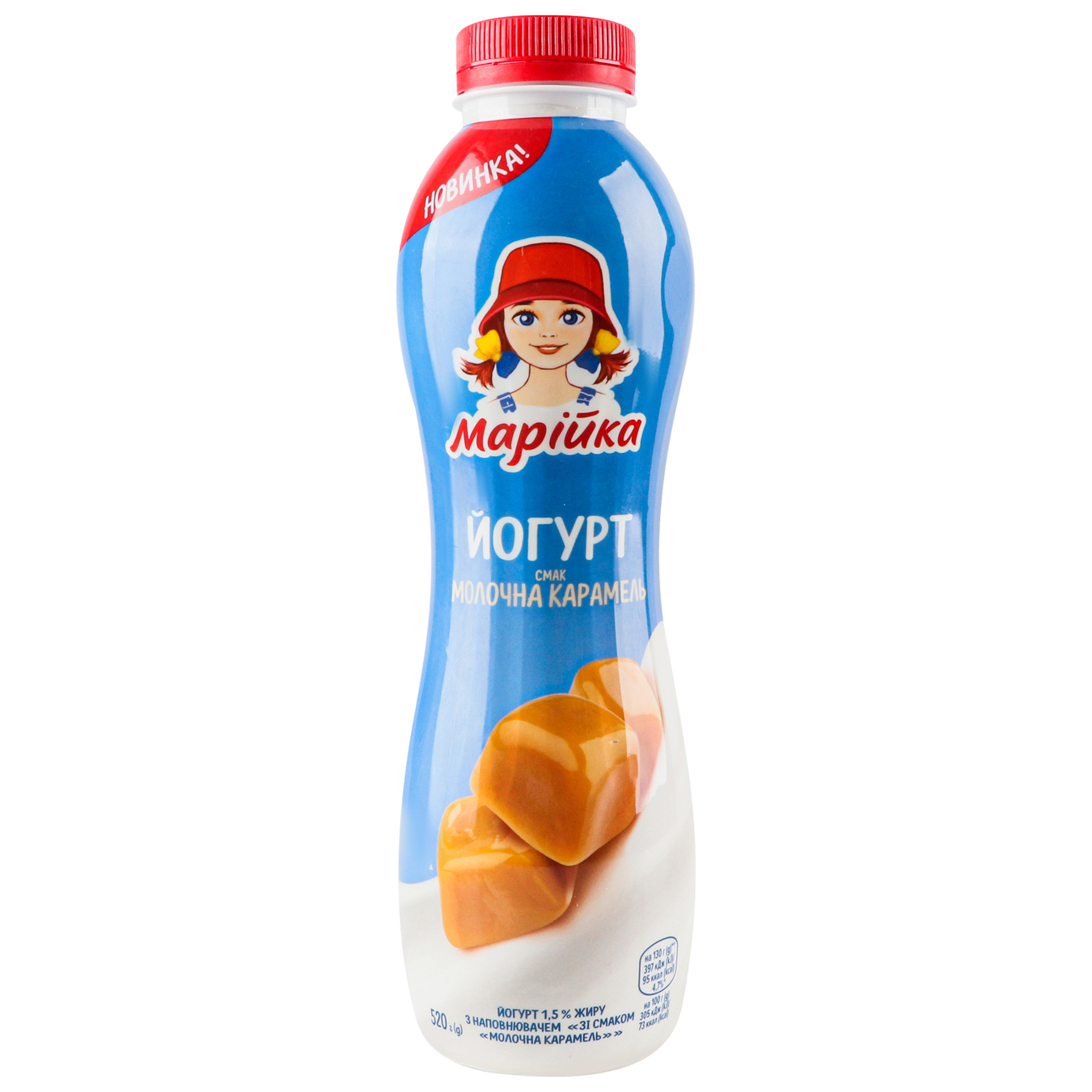 Mariyka drinking yogurt with milk caramel filling 1.5% PET bottle 520g