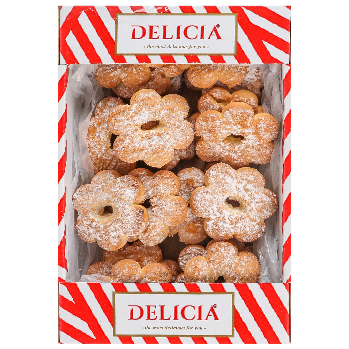 Печенье Delicia сдобное домашнее с сахарной пудрой 250г